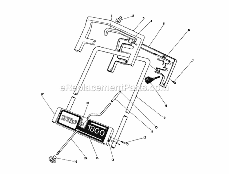 Chute Assembly Diagram and Parts List for 38025 0000001-0999999 - 1990 Lawn Boy Snow Blower